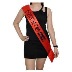 Szarfa CZERWONA Ślub Najlepsza Dziadek Panny Młodej